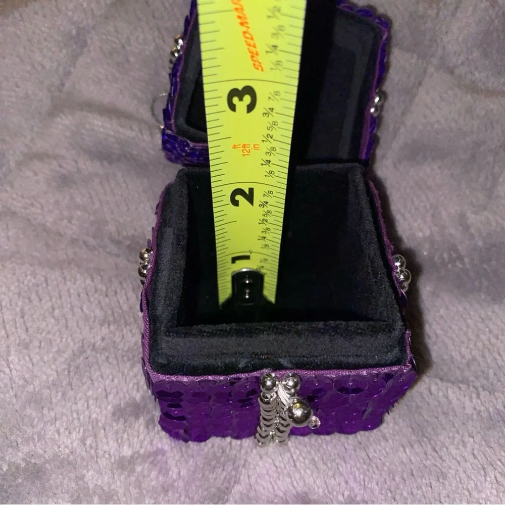 Purple Sequin‎ Jewelry Ring  Box / Christmas ornament